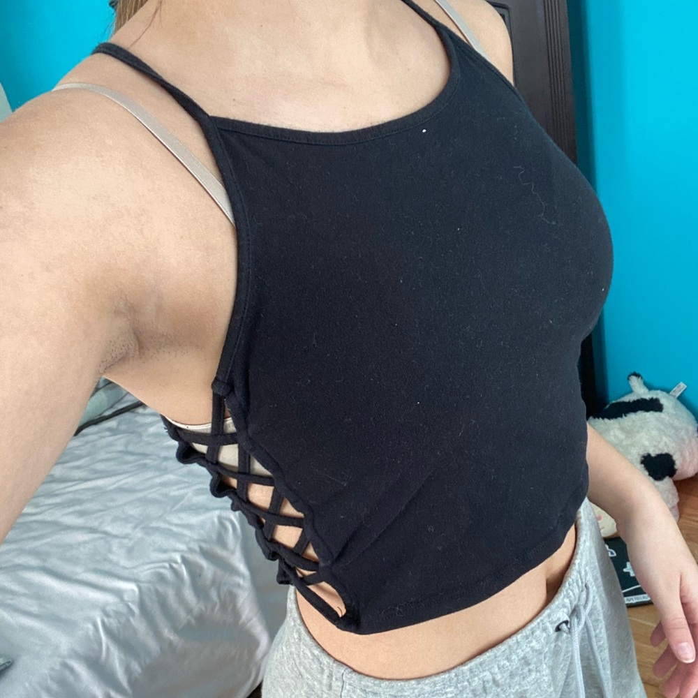 Black crop top Charlotte Russe